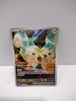 Pokemon TCG Scarlet & Violet Pachirisu 208/198 Illustration Rare Holo Card - Image 1