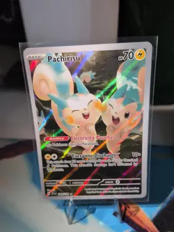 Pokemon TCG Scarlet & Violet Pachirisu 208/198 Illustration Rare Holo Card - Image 1