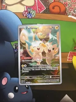 Pokemon TCG Scarlet & Violet Pachirisu 208/198 Illustration Rare Holo Card - Image 1