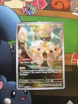Pokemon TCG Scarlet & Violet Pachirisu 208/198 Illustration Rare Holo Card - Image 2