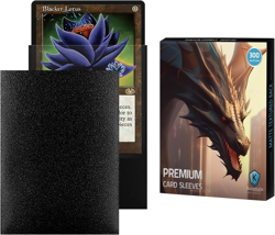 Black MTG Card Sleeves 300CT, Matte Textured Back Card Sleeve Deck Card Prote... - Image 1