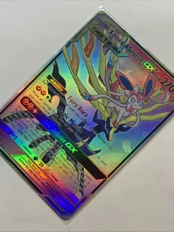 Custom Xerneas & Sylveon GX Tag Team Holo Foil Anime Pokemon Fan Art Card Promo - Image 3