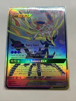 Custom Xerneas & Sylveon GX Tag Team Holo Foil Anime Pokemon Fan Art Card Promo - Image 5