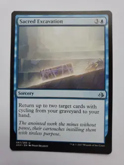 MTG Magic The Gathering Card Sacred Excavation Sorcery Blue Amonkhet 2017 - Image 1