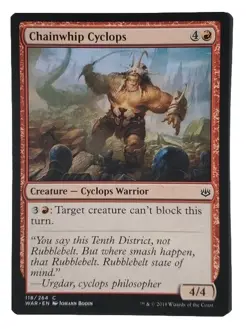 MTG Magic The Gathering Card Chainwhip Cyclops Creature Cyclops Warrior Red 2019 - Image 1