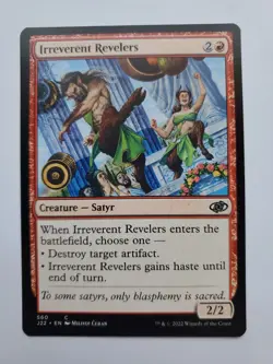 MTG Magic The Gathering Card Irreverent Revelers Creature Satyr Red Jumpstart - Image 1