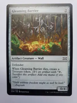 MTG Magic The Gathering Card Gleaming Barrier Artifact Creature Wall Double Mast - Image 1