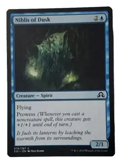 MTG Magic The Gathering Card Niblis of Dusk Creature Spirit Blue Shadows Over In - Image 1