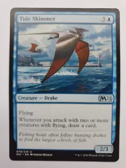 MTG Magic The Gathering Card Tide Skimmer Creature Drake Blue M21 - Image 1