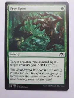 MTG Magic The Gathering Card Prey Upon Sorcery Green Eldritch Moon 2016 - Image 1
