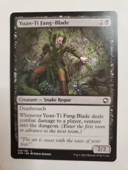 MTG Magic The Gathering Card Yuan-Ti Fang-Blade Creature Snake Rogue Black - Image 1