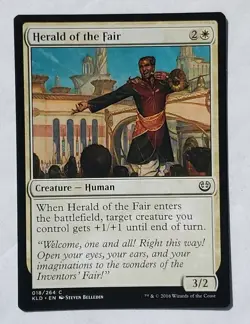 MTG Magic The Gathering Card Herald of the Fair Creature Human White Kaladesh - Image 1