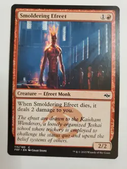 MTG Magic The Gathering Card Smoldering Efreet Creature Efreet Monk Red - Image 1