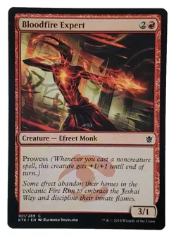 MTG Magic The Gathering Card Bloodfire Expert Creature Efreet Monk Red Khans Of - Image 1