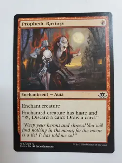 MTG Magic The Gathering Card Prophetic Ravings Enchantment Aura Red Eldritch Moo - Image 1