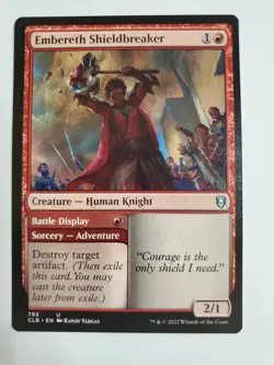 MTG Magic The Gathering Card Embereth Shieldbreaker Creature Human Knight Red - Image 1