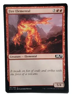 MTG Magic The Gathering Card Fire Elemental Creature Elemental Red M19 - Image 1