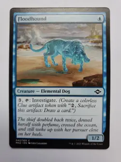 MTG Magic The Gathering Card Floodhound Creature Elemental Dog Blue Modern Horiz - Image 1