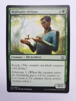MTG Magic The Gathering Card Highspire Artisan Creature Elf Artificer Green 2016 - Image 1