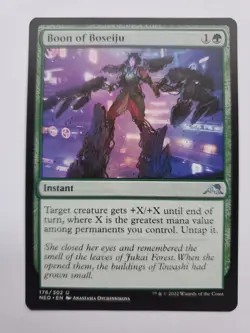 MTG Magic The Gathering Card Boon of Boseiju Instant Green Kamigawa Neon Dynasty - Image 1