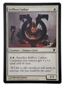 MTG Magic The Gathering Card Selfless Cathar Creature Human Cleric White Innistr - Image 1