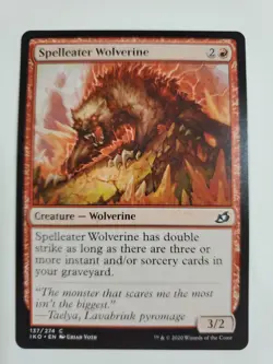 MTG Magic The Gathering Card Spelleater Wolverine Creature Wolverine Red Ikoria - Image 1