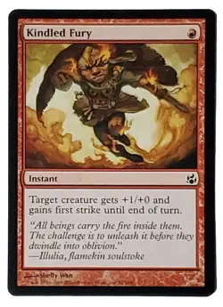 MTG Magic The Gathering Card Kindled Fury Instant Red War Of The Spark - Image 1