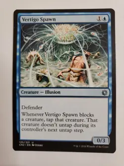 MTG Magic The Gathering Card Vertigo Spawn Creature Illusion Blue Conspiracy Tak - Image 1