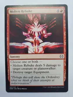 MTG Magic The Gathering Card Molten Rebuke Sorcery Red Phyrexia All Is One 2023 - Image 1