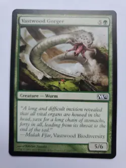 MTG Magic The Gathering Card Vastwood Gorger Creature Wurm Green M13 - Image 1