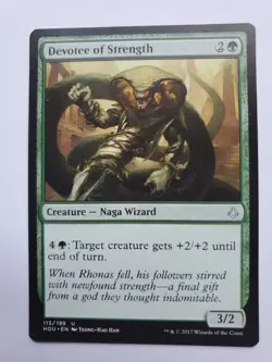 MTG Magic The Gathering Card Devotee of Strength Creature Naga Wizard Green - Image 1