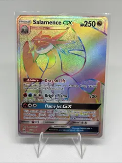 Pokemon Salamence GX 73/70 Dragon Majesty Rainbow Secret Rare Holo NM - Image 1