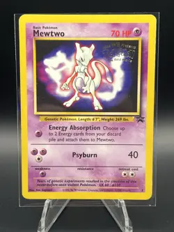 Vintage Pokemon Black Star Promo - Mewtwo #3 (Movie Promo Stamp) - LP - Image 1
