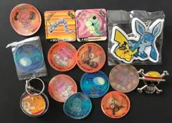 Pokemon Bundle Staks Magnet Keyring Tazo One Piece Pin Pikachu Marill - Image 1