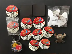 Pokemon Bundle Staks Magnet Keyring Tazo One Piece Pin Pikachu Marill - Image 5