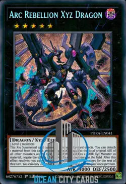 Yugioh Arc Rebellion Xyz Dragon PHRA-EN041 Secret Rare 1st Edition - Image 1