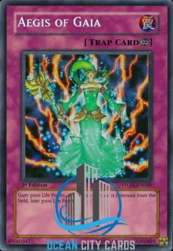 Yugioh Aegis of Gaia STON-EN068 1st Edition Secret Rare - Image 1