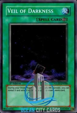Yugioh GLAS-EN088 Veil Of Darkness Secret Rare 1st Editio - Image 1