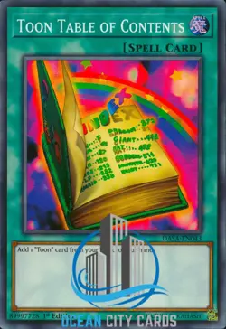 Yugioh Toon Table Of Contents DASA-EN043 Super Rare 1st Ed - Image 1