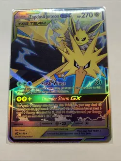 Custom Zapdos & Jolteon GX Tag Team Holo Foil Anime Pokemon Fan Art Card Promo - Image 5