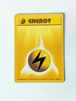 Pokemon Card WOTC Lightning Energy 100/102 Base Non-holo Unlimited 1999 - NM - Image 1