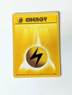 Pokemon Card WOTC Lightning Energy 100/102 Base Non-holo Unlimited 1999 - LP - Image 1