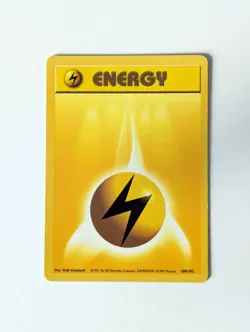 Pokemon Card WOTC Lightning Energy 100/102 Base Non-holo Unlimited 1999 - LP - Image 1
