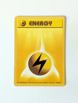 Pokemon Card WOTC Lightning Energy 100/102 Base Non-holo Unlimited 1999 - LP - Image 1