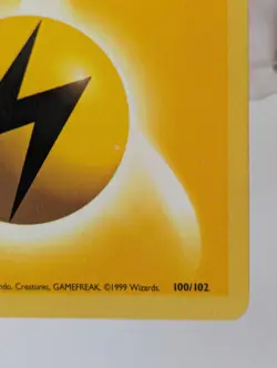 Pokemon Card WOTC Lightning Energy 100/102 Base Non-holo Unlimited 1999 - LP - Image 3