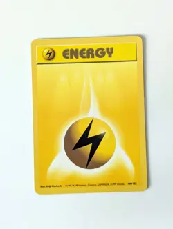 Pokemon Card WOTC Lightning Energy 100/102 Base Non-holo Unlimited 1999 - LP - Image 1