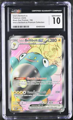 CGC 10 Iono's Bellibolt Ex SVP 194 FULL ART SVP194 Pokemon Card - Image 1