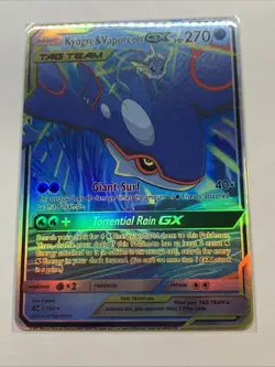 Custom Kyogre & Vaporeon GX Tag Team Holo Foil Anime Pokemon Fan Art Card Promo - Image 5