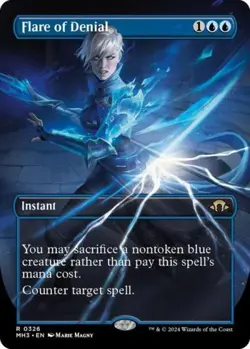 MTG English Flare of Denial (Borderless) NM Normal Modern Horizons 3 - Image 1