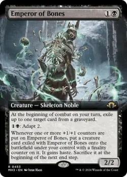 MTG English Emperor of Bones (Extended Art) NM Normal Modern Horizons 3 - Image 1